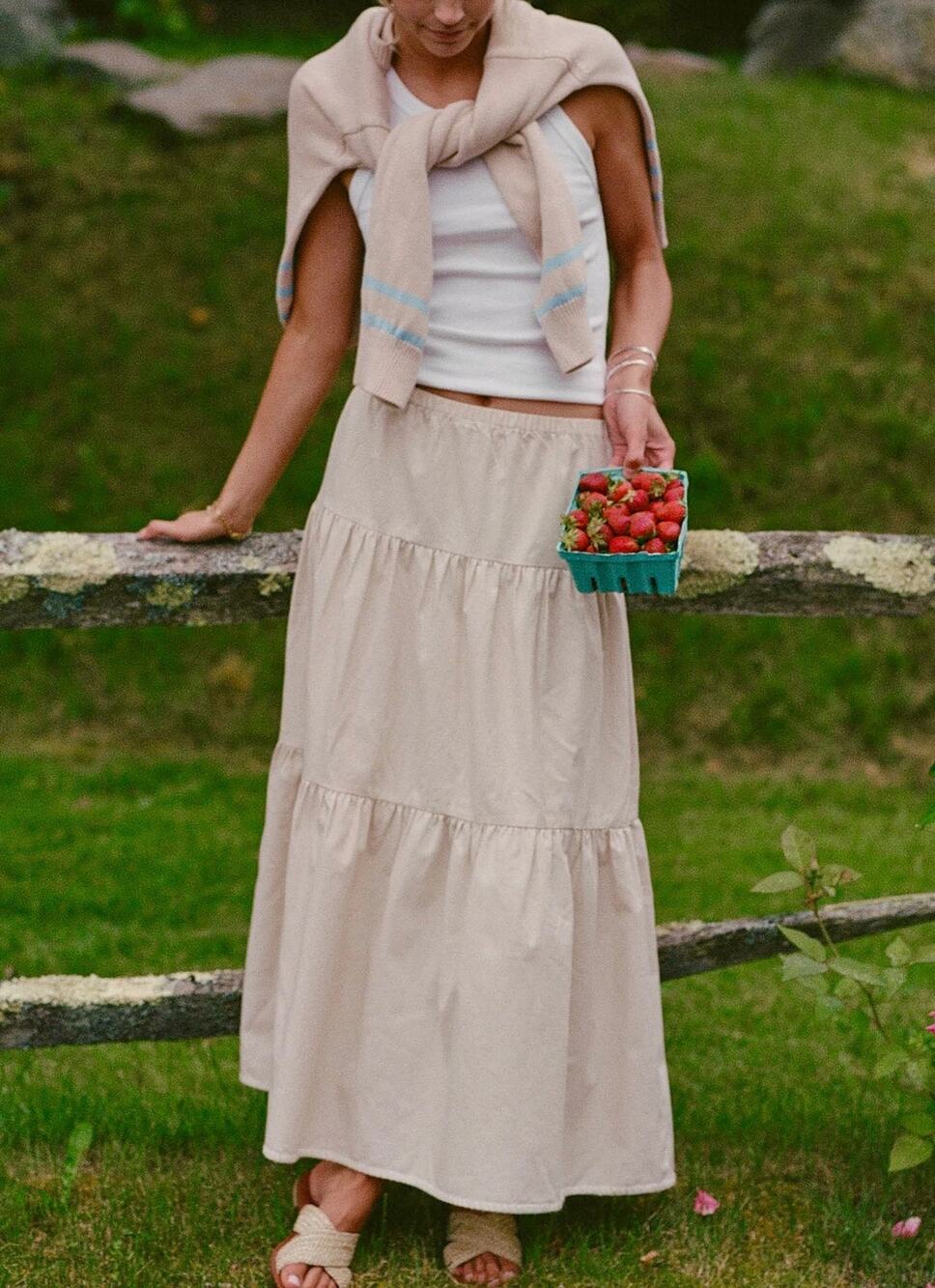 New few Moda X Maddie Prior-hull Madalyn maxi skirt cream sz XS